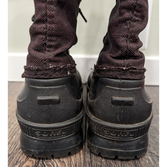 SOREL Kaufman Canada Snowcap Boots Burgundy Tall Insulated Liner Size 9 - Picture 12 of 12